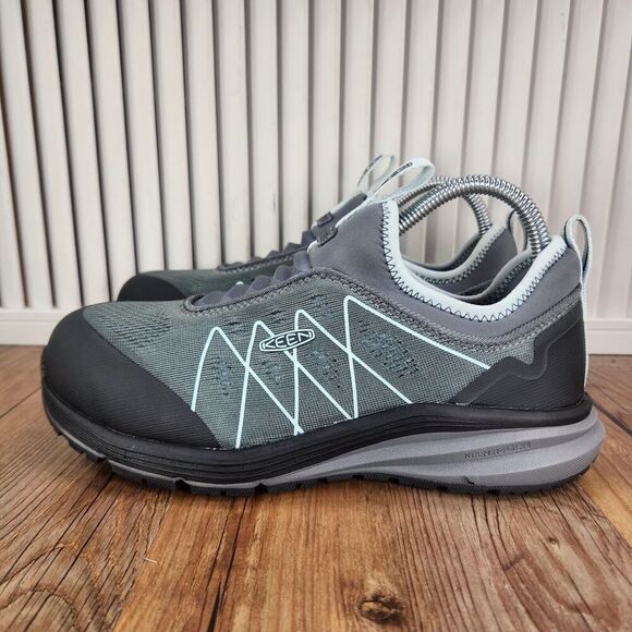 Keen Vista Energy Shift Women 7 Wide Steel Gray Blue Glass Carbon Toe Work Shoes - Picture 4 of 11